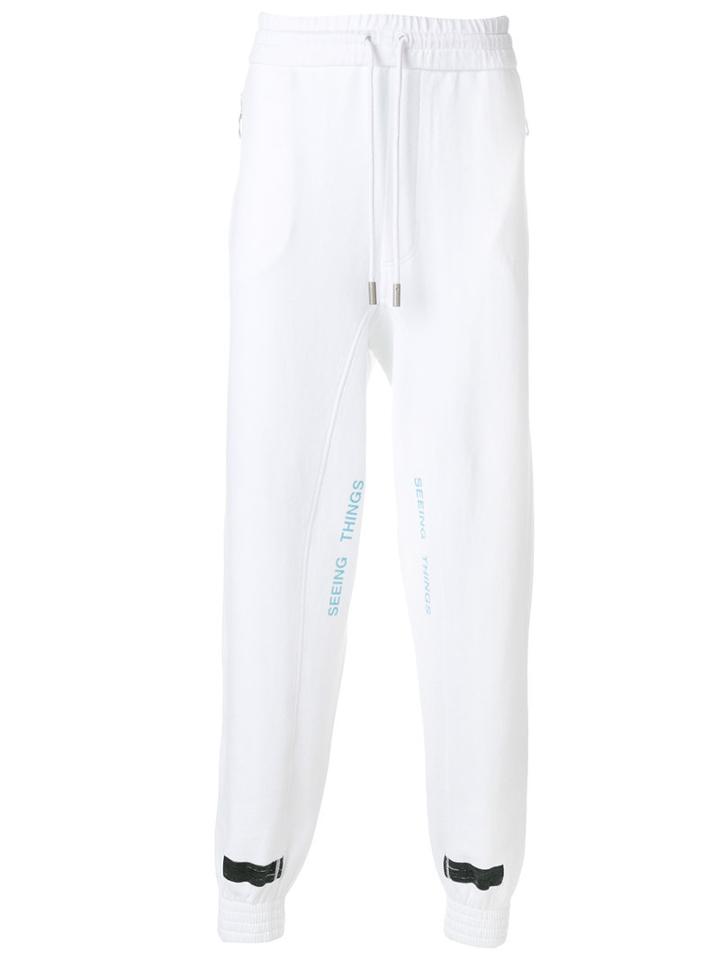 Off-white - Stripe Print Track Pants - Men - Cotton - S, White, Cotton