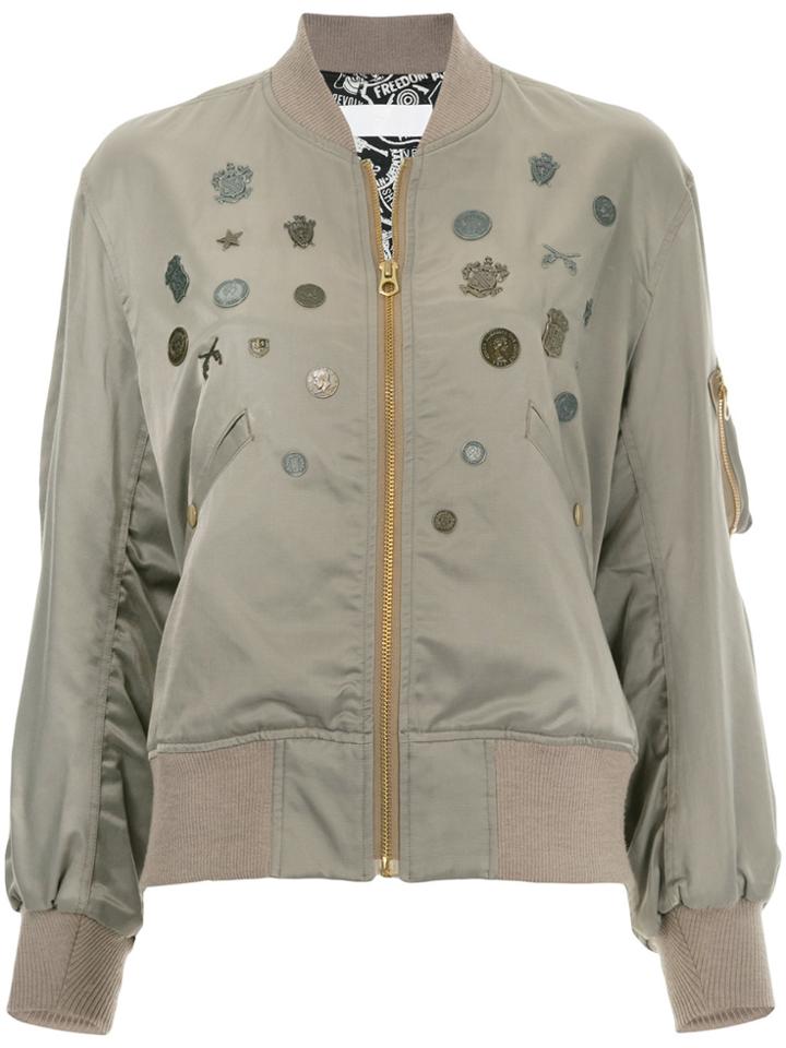Roarguns Embellished Bomber Javket - Brown