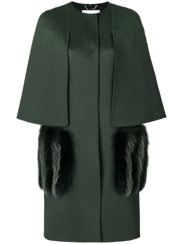 Fendi Pocket Embellished Coat - Green