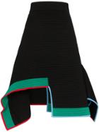 I-am-chen Asymmetric Hem Knitted Midi Skirt - Black