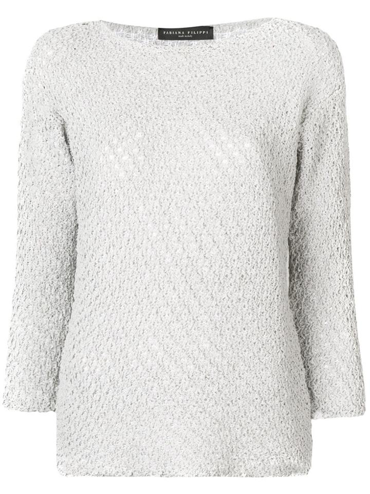 Fabiana Filippi Chunky Knit Slim Sweater - Grey