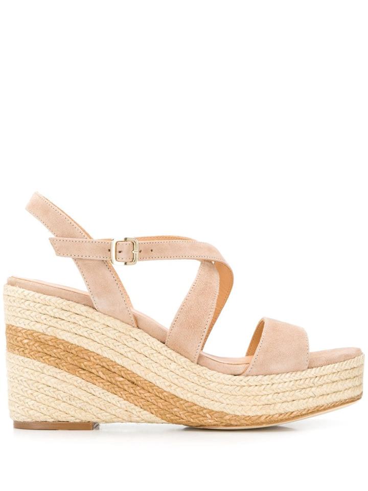 Paloma Barceló Cross Strap Wedges - Neutrals