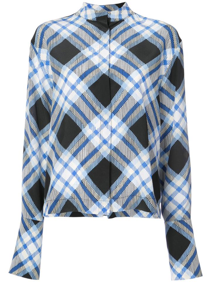 Dvf Diane Von Furstenberg Diamond Plaid Print Blouse - Blue