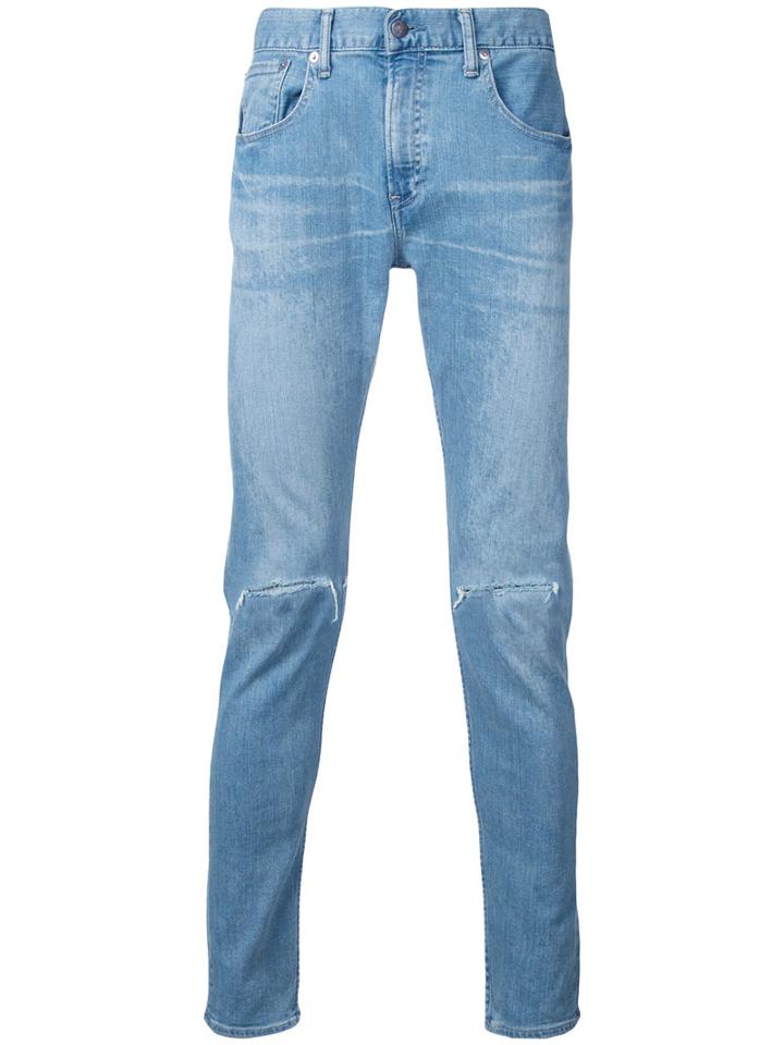 Monkey Time Distressed Skinny Jeans, Men's, Size: Xl, Blue, Cotton