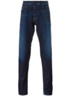 Emporio Armani Stonewashed Regular Jeans, Men's, Size: 30, Blue, Cotton/spandex/elastane