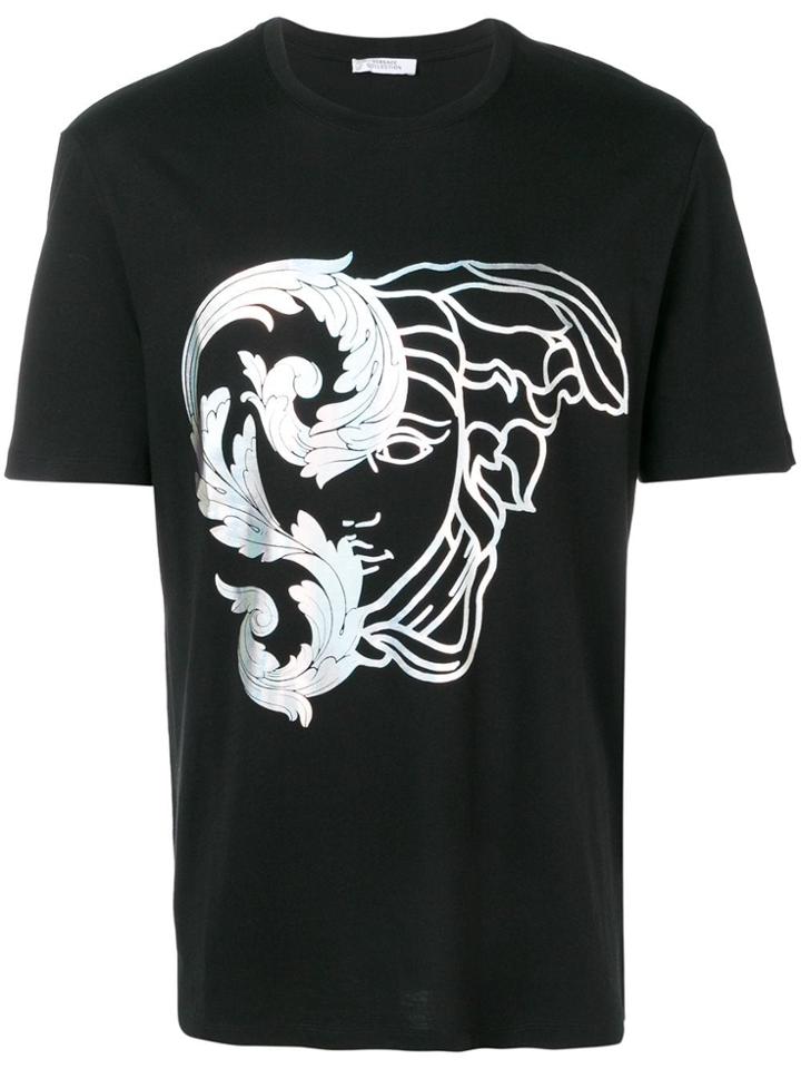 Versace Collection Large Foil Medusa Logo Tee - Black