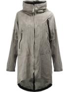 Isaac Sellam Experience Crease-effect Hooded Coat - Grey