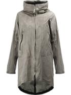 Isaac Sellam Experience Crease-effect Hooded Coat - Grey