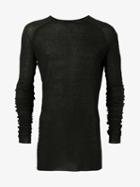 Haider Ackermann Long Sleeved T-shirt With Round Neck, Men's, Size: Medium, Black, Rayon/cotton/nylon