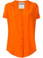 Moschino V-neck Top, Women's, Size: 44, Yellow/orange, Silk