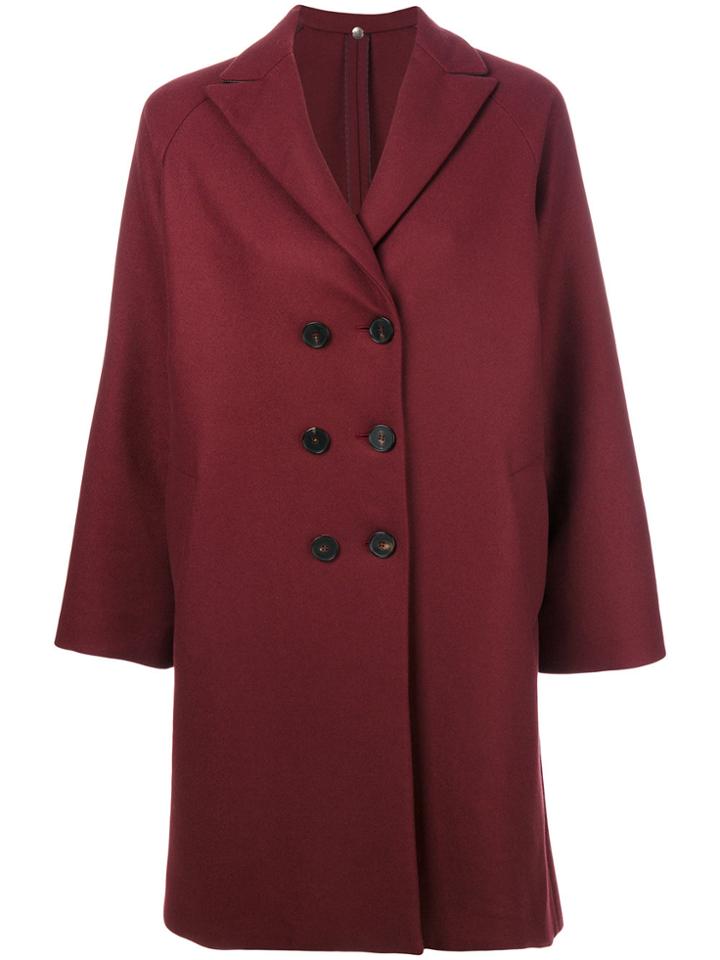 Numerootto Double Breasted Coat - Red