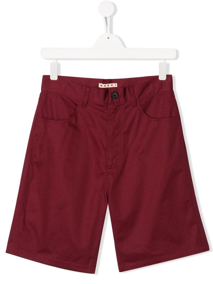 Marni Kids Teen Classic Bermudas - Red