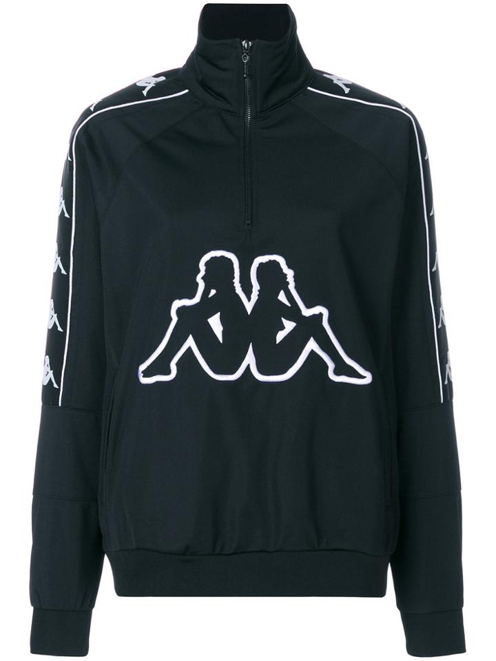 Kappa Logo Print Zipped Jumper - Black