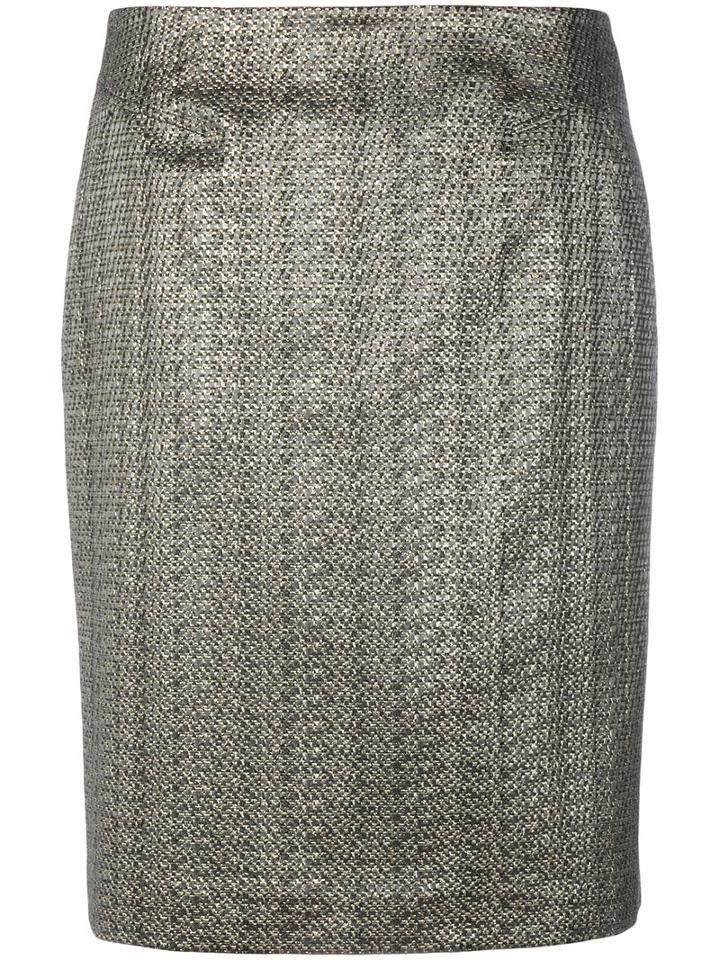 Luisa Cerano - Metallic (grey) A-line Skirt - Women - Polyester/acetate/viscose/metallized Polyester - 40, Polyester/acetate/viscose/metallized Polyester