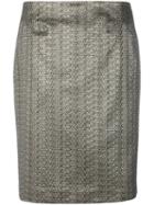 Luisa Cerano - Metallic (grey) A-line Skirt - Women - Polyester/acetate/viscose/metallized Polyester - 40, Polyester/acetate/viscose/metallized Polyester