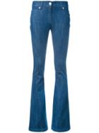 Pierre Balmain - Logo Plaque Flared Jeans - Women - Cotton/polyurethane - 26, Blue, Cotton/polyurethane