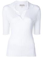 Emilio Pucci Ribbed Polo Shirt - White