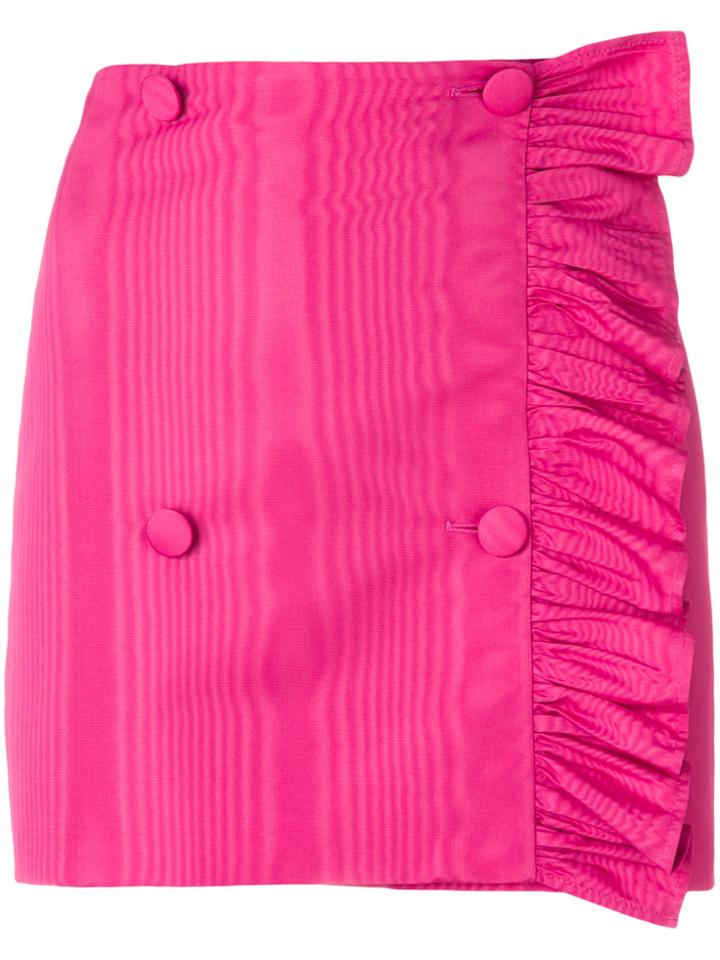 Msgm Asymmetric Ruffle Mini Skirt - Pink & Purple