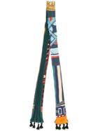 Kolor Tassel Hem Printed Scarf - Green