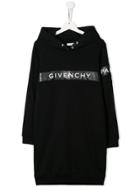Givenchy Kids Teen Logo Hoodie Dress - Black
