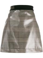 Fendi Vernished Checked Skirt - Neutrals