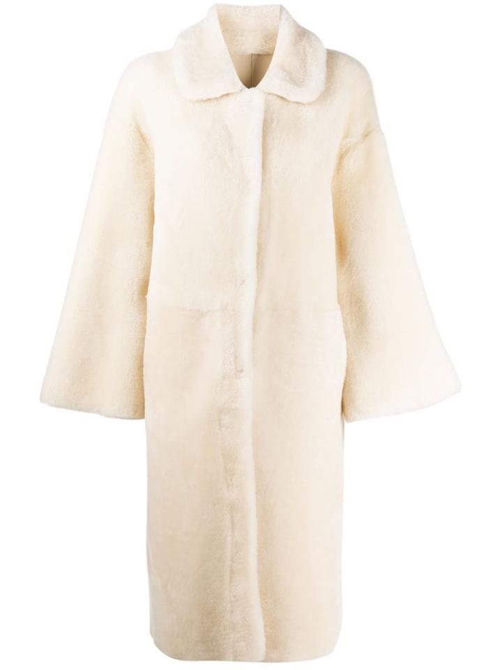 Liska Shearling Coat - White