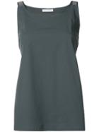 Fabiana Filippi - Embellished Strap Vest Top - Women - Cotton/polyurethane - 44, Grey, Cotton/polyurethane