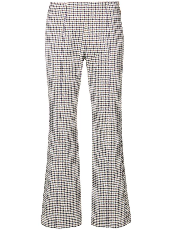 Sonia Rykiel Checked Cigarette Trousers - Nude & Neutrals