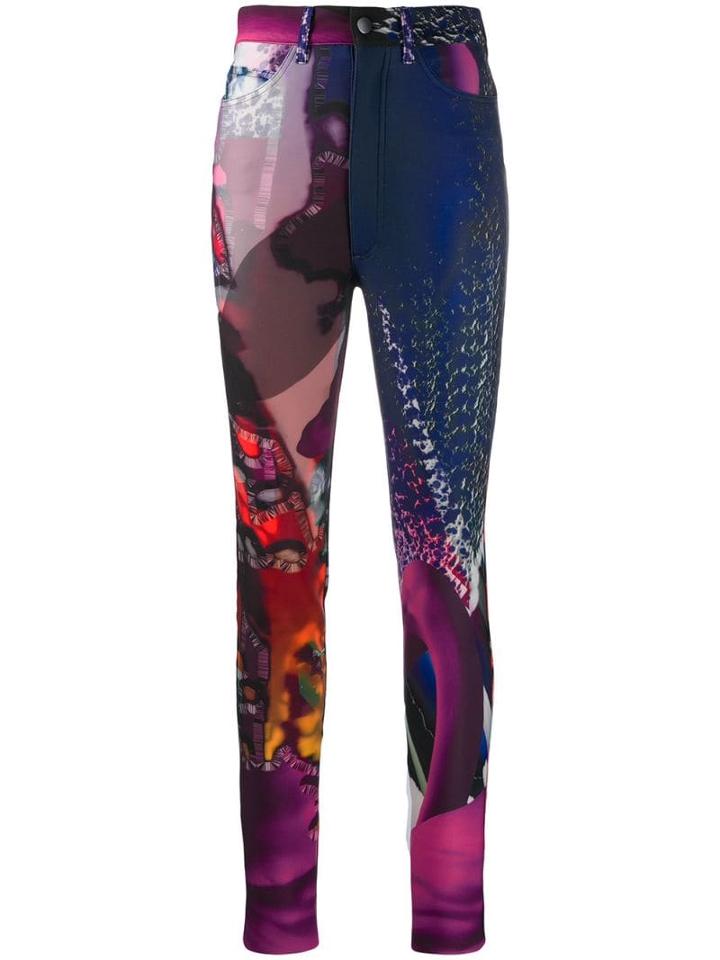 Maison Margiela Printed Skinny Jeans - Blue