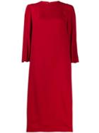 Valentino Pleated-back Midi Dress - Red
