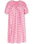 Cecilie Bahnsen Floral Puff-sleeve Midi Dress - Pink
