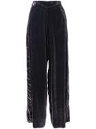 Aviù Velvet Wide-leg Trousers - Pink & Purple