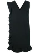 Msgm Ruffled Side Trim Dress - Black