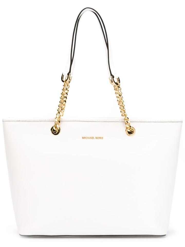 Michael Michael Kors 'jet Set Travel' Tote, Women's, White, Calf Leather