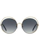 Max Mara Rhinestone Embellished Sunglasses - Gold