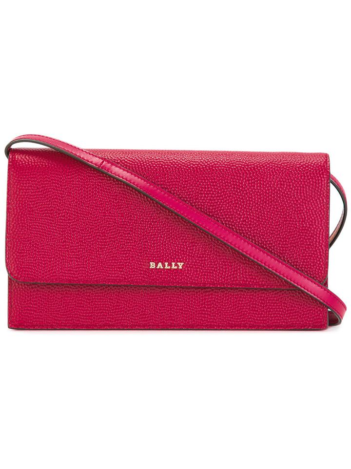 Bally Foldover Top Shoulder Bag, Women's, Pink/purple, Leather