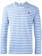 Comme Des Garçons Play - Striped T-shirt - Men - Cotton - S, Blue, Cotton