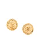 Chanel Pre-owned 1997 Medallion Cc Earrings - Gold