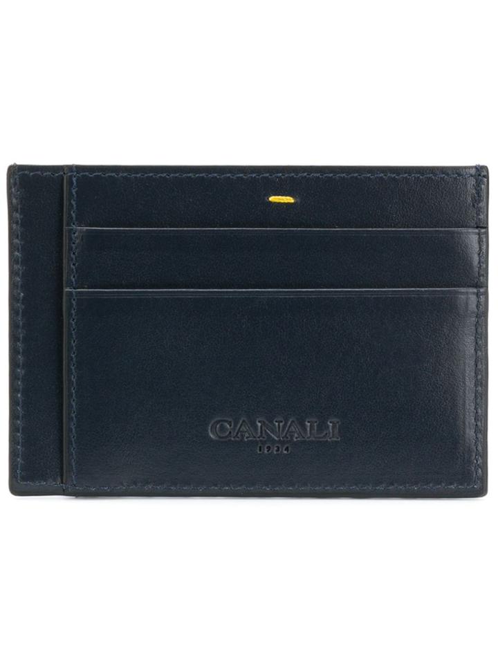 Canali Logo Embossed Cardholder - Blue