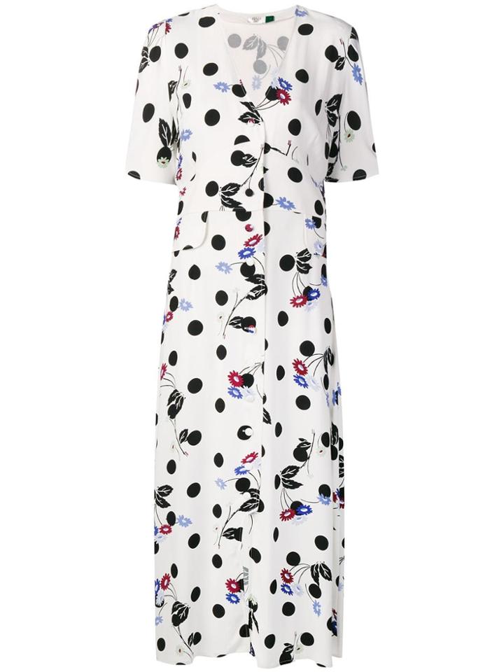 Rixo London Polka-dot Print Dress - White