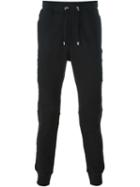 Balmain Biker Track Trousers, Men's, Size: Medium, Black, Cotton
