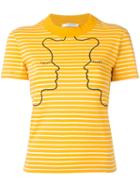 Vivetta Embroidered Striped T-shirt, Women's, Size: 44, Yellow/orange, Cotton