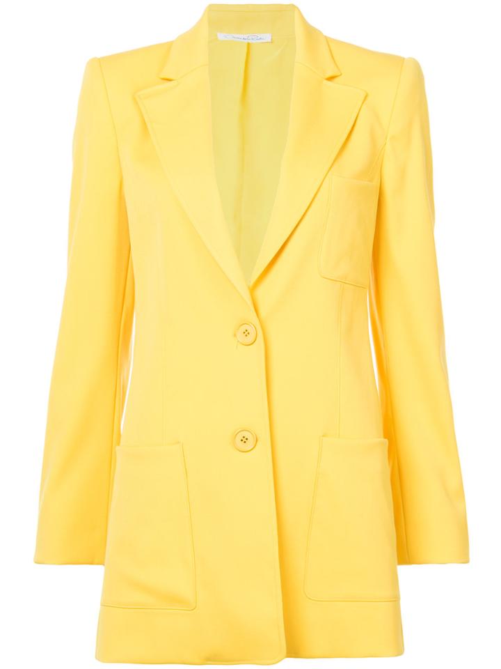 Oscar De La Renta Elongated Peak Lapel Blazer - Yellow & Orange