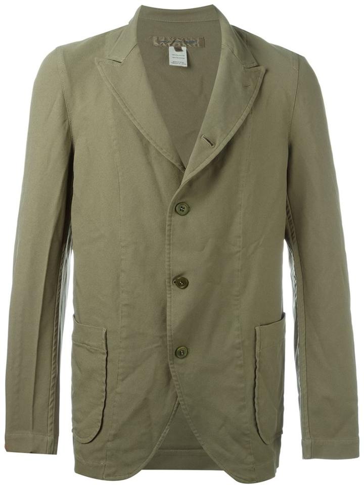 Comme Des Garçons Shirt Three Button Blazer, Men's, Size: Medium, Green, Polyester