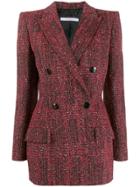 Givenchy Double-breasted Tweed Jacket - Red