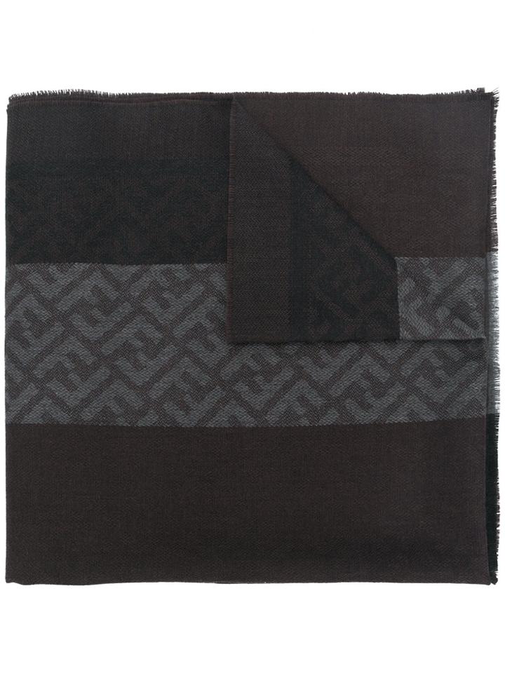 Fendi Ff Logo Scarf - Brown