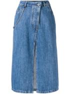 Miu Miu Midi Denim Skirt - Blue