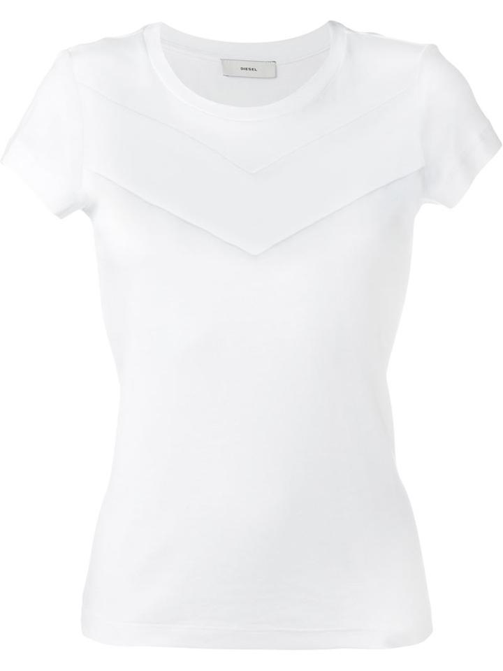 Diesel T-sully-bb T-shirt, Women's, Size: L, White, Viscose/cotton/polyester