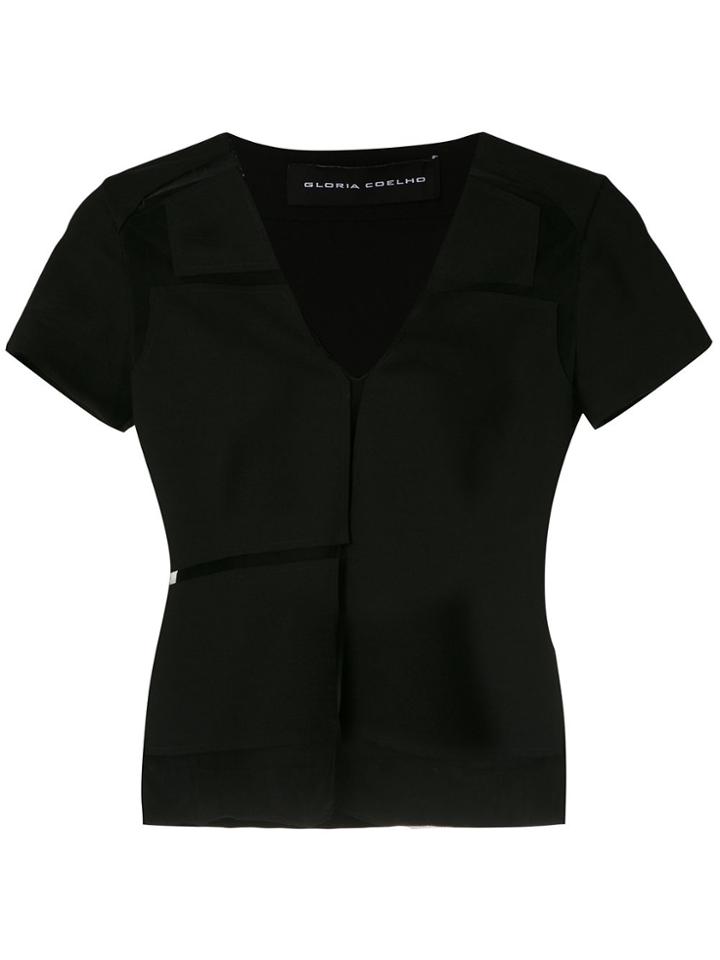 Gloria Coelho Sheer Panels Blouse - Black
