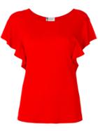 Lanvin Ruffled Sleeve Top - Red